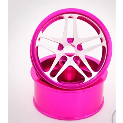 Самодельные мини 4wd части из алюминиевого сплава большие колеса 4 шт. для 1/32 весы tamiya мини 4wd гоночные автомобили 324 магазин - Цвет: pink 4pcs