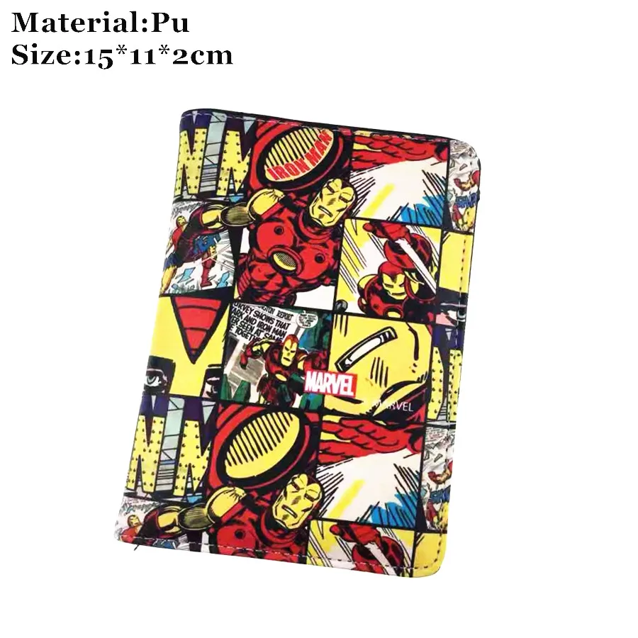 

Spider-Man Iron Man Travel Passport Cover Leather Boy Girls Passport Holder PU Credit Card HoldersCartoon Casual Passports Case