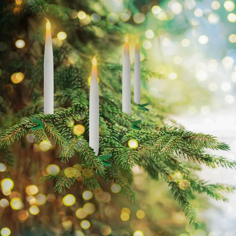 10 шт. беспламенные конусные свечи с зажимами светодиодный Электрический свечи для украшения рождественской елки домашний декор