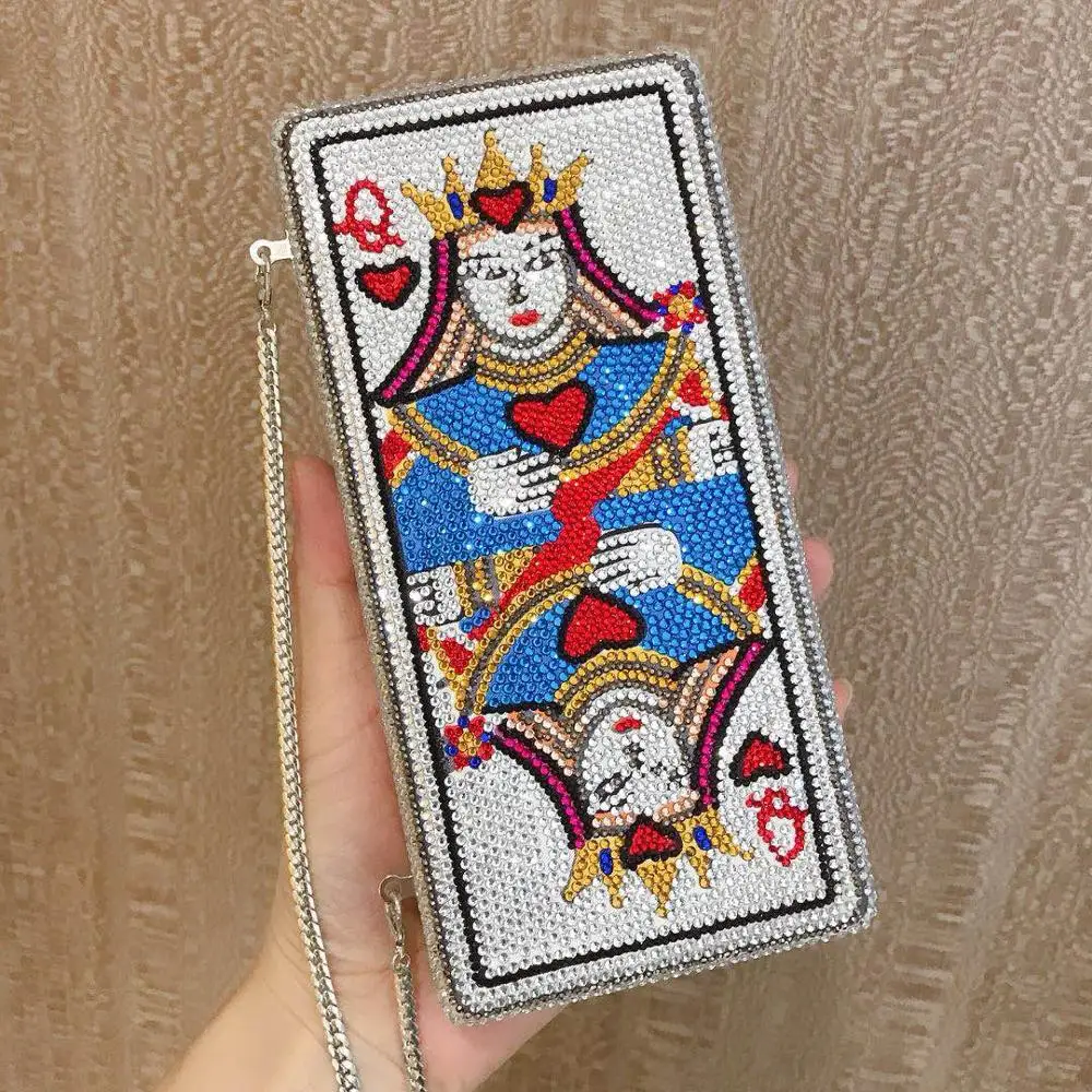 Роскошная вечерняя сумка Bee In Fly с инкрустированными бриллиантами клатч Queen Of Cards