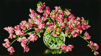 

higher quality Beautiful Counted Cross Stitch Kit Sweet Pea Perfection Flower Flowers Bouquet Vase dim 35284