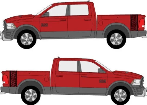Для 2 шт. Dodge Ram Rebel боковая полоса покрышки протектора кровать логотип виниловая наклейка для грузовика графическая хромированная автостайлинг