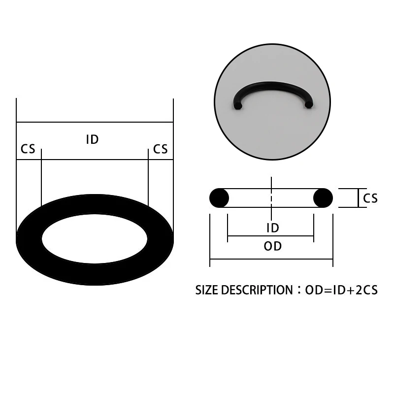 20 шт./лот резиновая черная бутадиен-нитрильный каучук CS2.5mm OD7/8/9/10/11/12/13/14/15/16/17/18/19/20 мм уплотнительное кольцо маслостойкий из водонепроницаемого материала