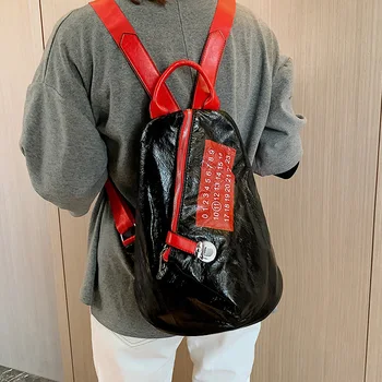 

New patent leather shiny ladies shoulder bag fashion trend small backpack shopping shopping bag student bag