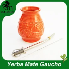 1 компл./лот живой коралловый Yerba Коврики в форме тыквы Керамика чашки с Коврики Bombilla соломы и щеточка для чистки