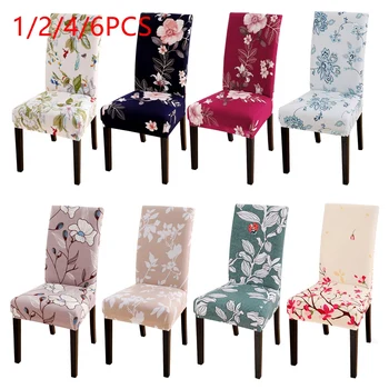 

1/2/4/6pcs Modern Removable Chair Cover Anti-dirty Seat Cover Printing Kitchen Slipcover For Wedding Restaurant Housse De Chaise