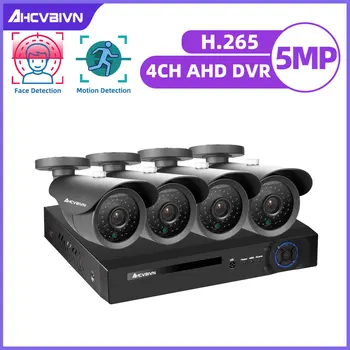 

5MP Ultra HD HDMI H.265 DVR NVR HD Outdoor Home Security Camera System 4CH CCTV Video Surveillance DVR Kit AHD Camera Set
