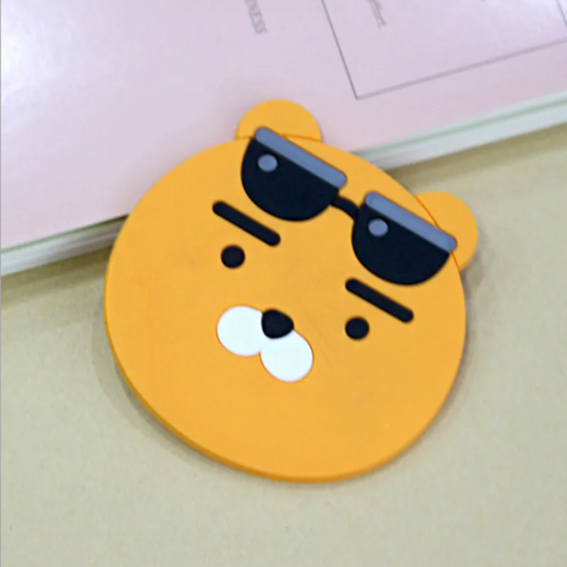 orange Рисунки из мультфильма ПВХ милая подставка силиконовая подставка для чашки креативная Нескользящая теплоизоляционная подставка украшение стола - Цвет: orange