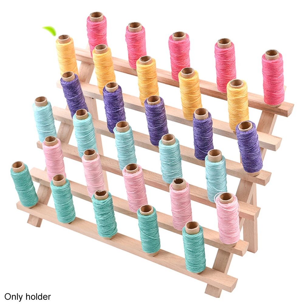 

30 Axis Home Folding Spool Embroidery Space Saving Handmade Storage Holder Tool Thread Rack Polishing Wood Sewing Organizer DIY