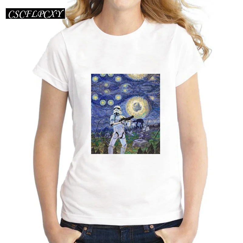 Лидер продаж дизайнерская женская футболка со Звездными войнами штурмовик
