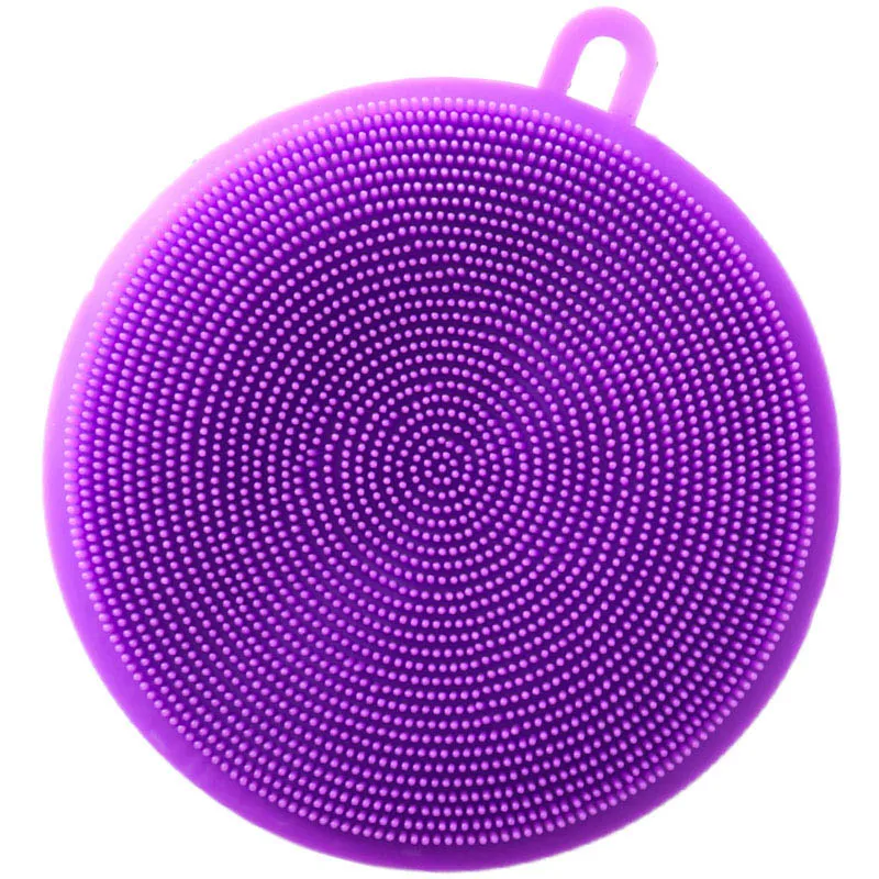 purple Силиконовая щетка для чистки губка для мытья посуды многофункциональные столовые приборы для овощей и фруктов кухонные инструменты - Цвет: purple