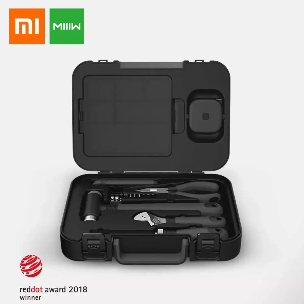 

Xiaomi MIIIW 16Pcs Tool Kit DIY Toolbox General Utility Toolbox With Screwdriver Wrench Hammer Tape Plier Knife Repair Tools