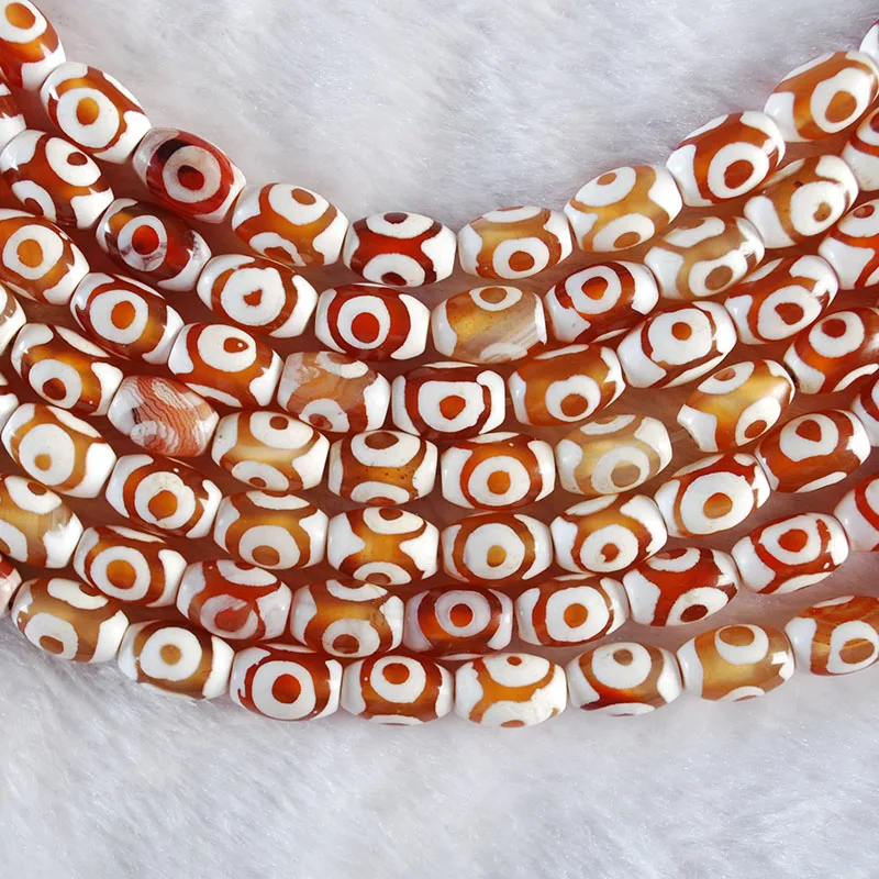 12x8 MM Natural Tibetan Dzi Eyes Agates Stone Beads Oval  Shape Buddha Loose Beads For DIY Making Jewelry Accessory