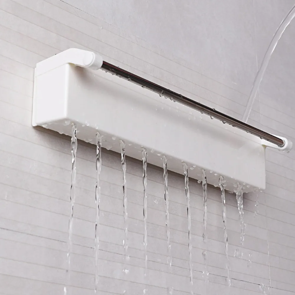 Kitchen Bathroom Wall Storage Rack Punch-free Bathroom shelf Towel Organizer #4C20 (5)