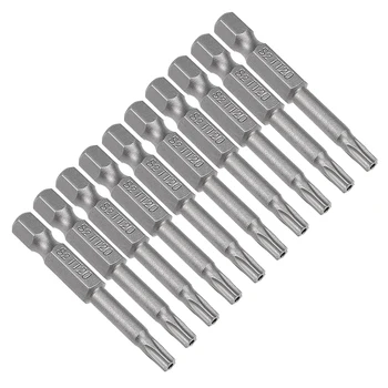 

uxcell 10 Pcs 1/4" Hex Shank T20 Magnetic Security Torx Screwdriver Bits 50mm Length