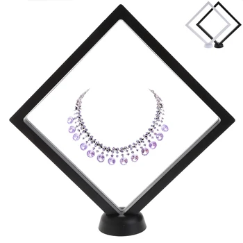 

Suspended Floating Jewellery Display Case Gems Artefacts Stand Holder With Base