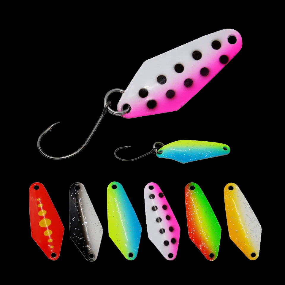 

WALK FISH 6Pcs/Lot Spoon Sequins Lure Fishing Lures Tackle Artificial Bait Metal Spinner Single Hook Hard Bait Trout Bass Pike