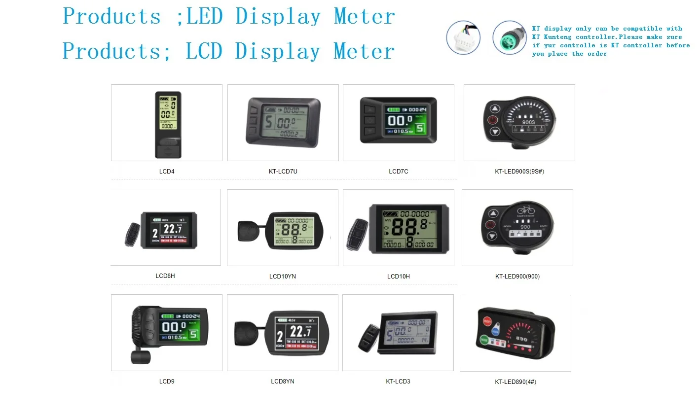 Ebike LCD Display KT Ebike LCD led Display Kuteng 24V 36V 48V60V 72V Lcd3 lcd8h LED 890 LCD7 Electric Bicycle Bike Display for Electric Bike Kit