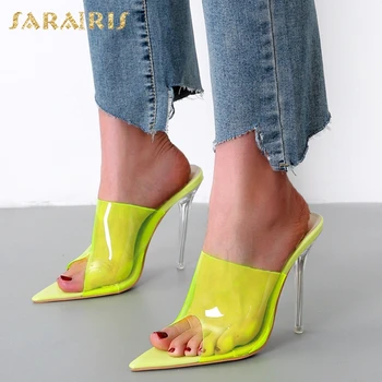 

Sarairis 2020 New Arrivals Sexy Thin High Heels Slip-On Summer Shoes Woman Pumps Mules Slip INS Hot Party Club Pumps Women