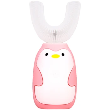 

Kids Electric Toothbrush Adjustable Modes Gingival Cleaning 360 Degrees Sonic Wireless Charging For 2-12 Years Old U-shaped