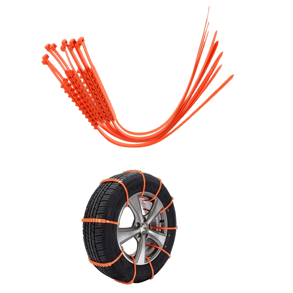 10 PC Free Of Jack Snow Tire Chain Anti-skid Chains For Car Winter Driving