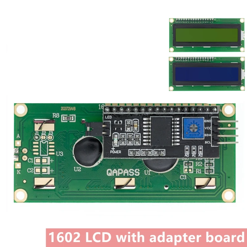 LCDโมดูลหน้าจอสีเขียวIIC/I2C 1602สำหรับArduino 1602 LCD UNO R3 Mega2560 ...