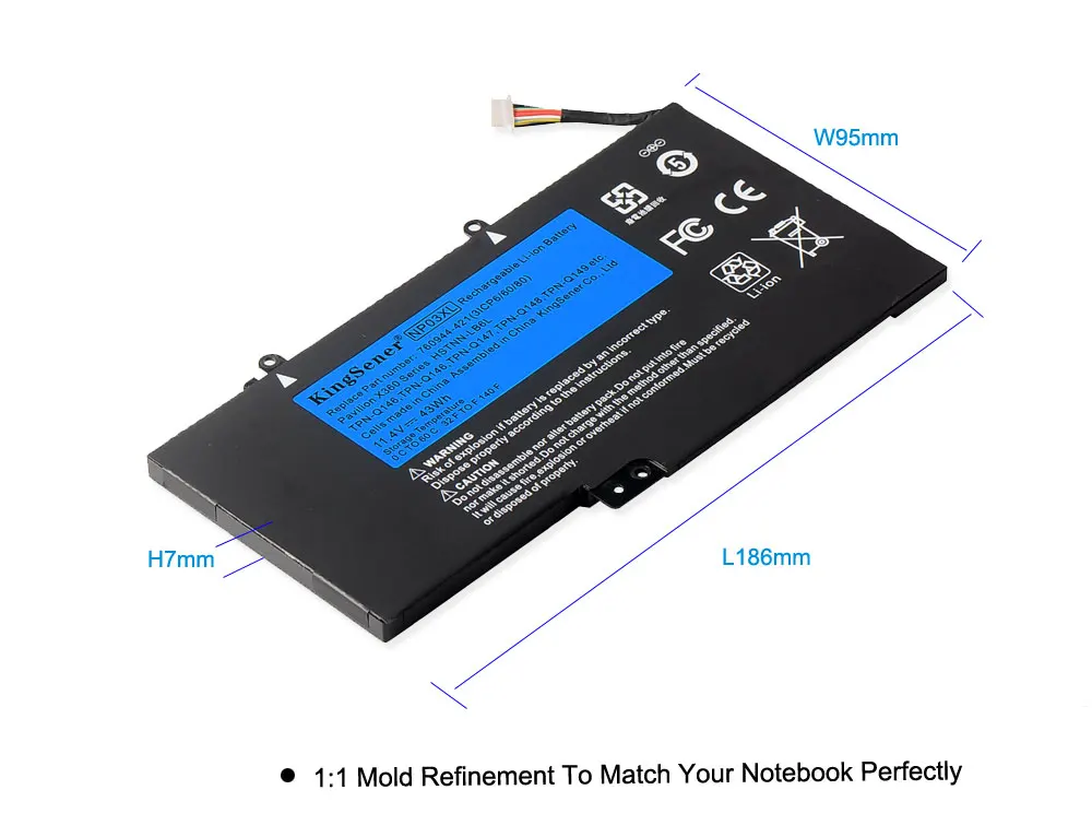 Kingsener-bateria do Portátil para hp Pavilion Np03xl X360 13-a010dx Tpn-q146 Tpn-q147 Tpn-q148 Hstnn-lb6l 760944421 15-u010dx - Imagem 2