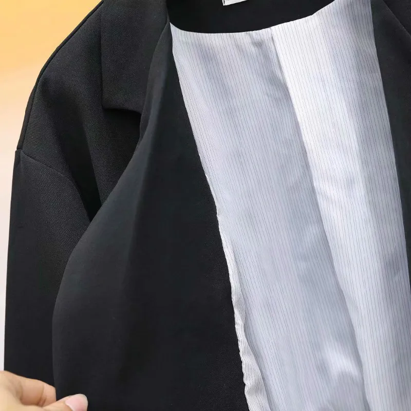Женский пиджак, Блейзер, большой размер, XL-4XL, осень, высококачественный черный маленький костюм, женский Повседневный офисный костюм