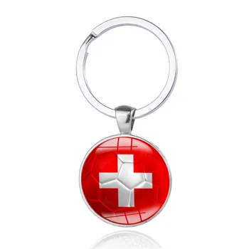 

Switzerland National Flags Car Keyring Keychain Auto Key Ring Chain Crystal Pendant Automobiles Interior Accessories