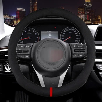 

Carbon Fiber Cow Leather Car Steering Wheel Cover For Kia Ceed Rio 3 4 Sportage Sorento Cerato Optima Picanto KX K