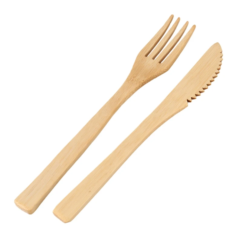 CSS 2-Pack бамбуковая посуда с бонусом 2 бамбуковые зубные щетки бамбуковая солома, ложка, вилка, нож, чайная ложка, палочки для еды, щетка и 2 Gree