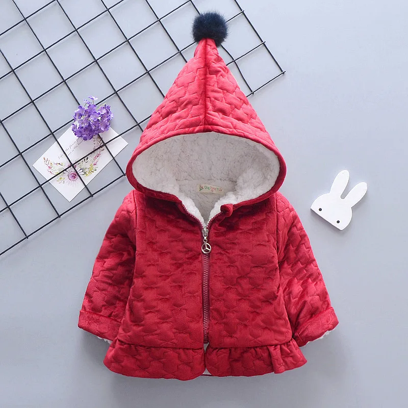 

2019 Winter New Style Girl Coat Korean-style Solid Color Brushed And Thick Western Style Cotton-padded Clothes Children Winter N