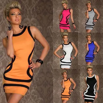 

suit OWLPRINCESS 2020 Summer Mixed Colors Stripes-Slim Fit Nightclub Full Body Dress