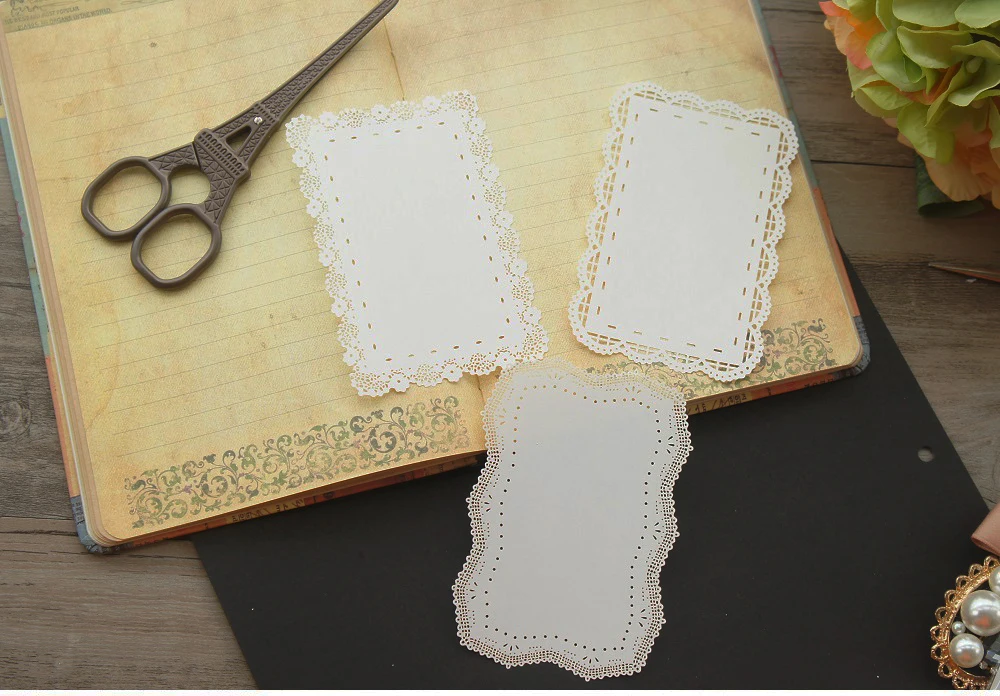 15 шт. DIY белая кружевная прямоугольная дизайнерская бумага как оригинальное творчество бумага фон Скрапбукинг подарок DIY Журнал использование