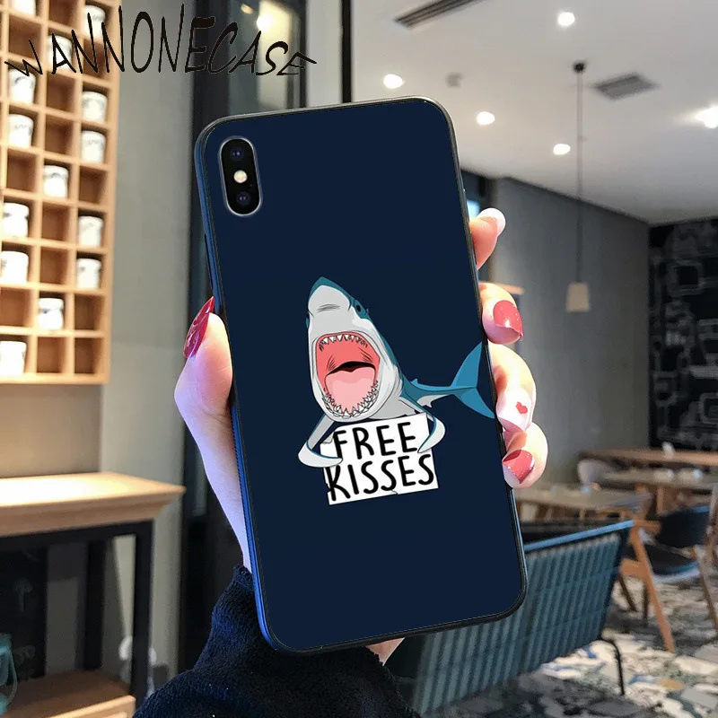 Sengit hiu dan gurita DIY Cetak Gambar Untuk iPhone 8 7 6 6S Plus X XS MAX 5 5S SE XR 11 11pro promax Ponsel
