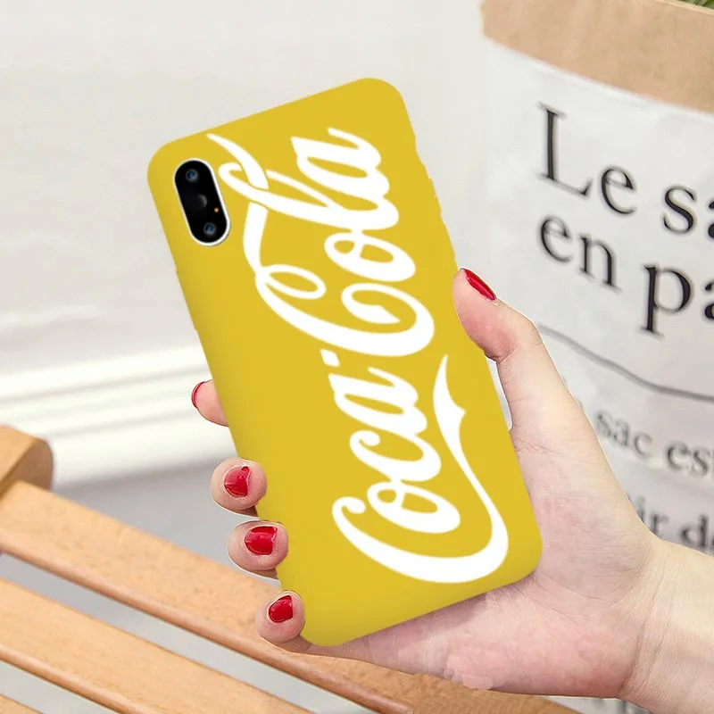 Яркий чехол для телефона JAMULAR с надписью Cola для iPhone XR XS MAX 11 Pro X 7 8 6 6s Plus, Спортивная брендовая мягкая задняя крышка, черный и красный цвета, чехлы