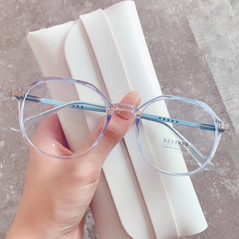 Blue Light Blocking Office Glasses Women Oversized Frame Anti-stress Decorative Glasses Computer Radiation Protection Eyewear cute blue light glasses