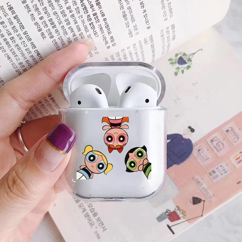 Чехлы для наушников для Apple Airpods 1/2, силиконовый защитный чехол, аксессуары, милый цветок, Powerpuff, полицейский шлем для девочек