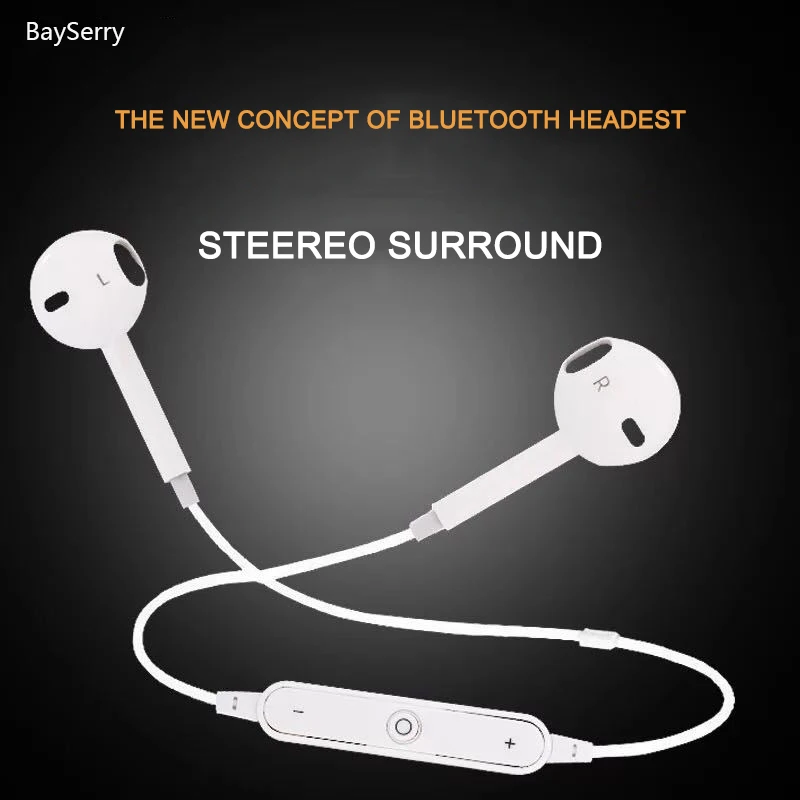 

S6 Sport In-Ear Neckband Wireless Headphone Bluetooth5.0 Earphone with Mic Stereo Earbuds Headset for Samsung S9 S10+ A6s A8s A9