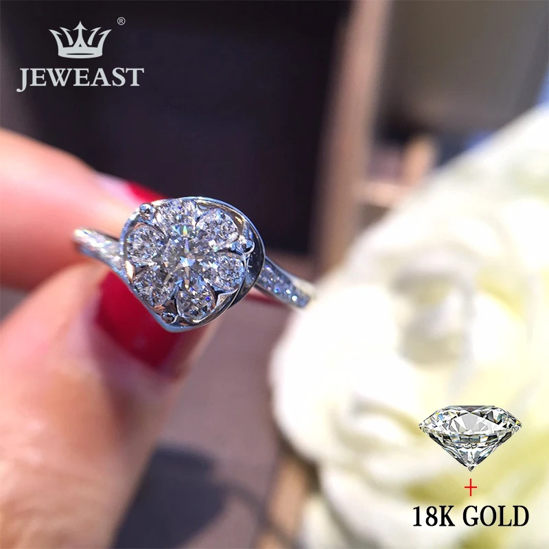 

Natural Diamond 18K Gold Pure Gold Ring Beautiful Gemstone Ring Good Upscale Trendy Classic Party Fine Jewelry Hot Sell New 2019