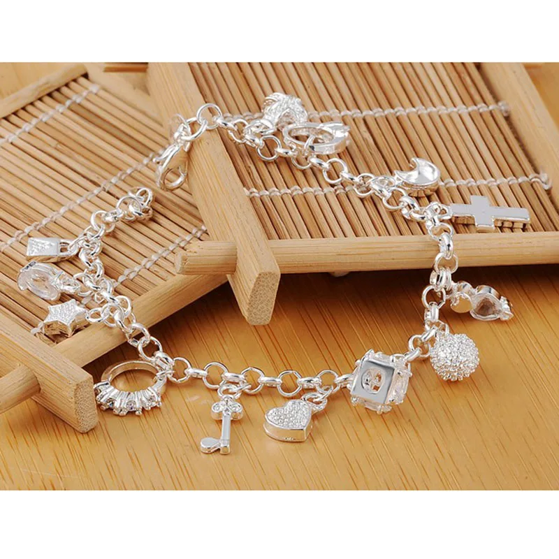 Серебряный браслет, очаровательные браслеты для женщин, высокое качество, Bileklik браслет и браслет, модное ювелирное изделие, подарок