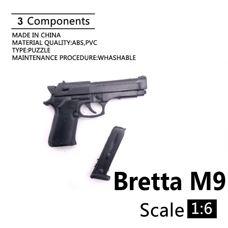 1:6 Bretta M9 4D модель пистолета для 12 &quotфигурку пластиковый черный солдат оружие