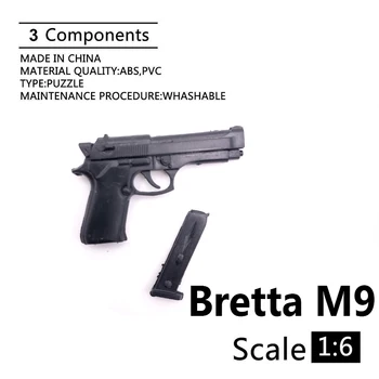 

1:6 Bretta M9 4D Gun Model For 12" Action Figure Plastic Black Soldier Weapon Accessory