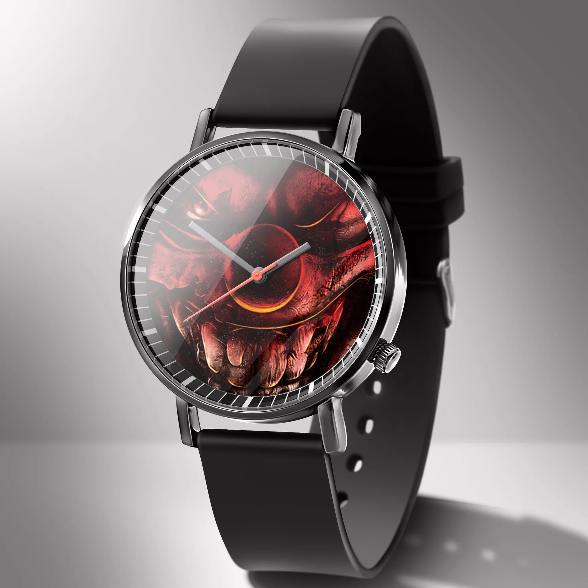 

Diy Devil Print Watch Album Customization Clock Photo Made LOGO Name Customized Men Watches Drop Shipping 1 Piece Custom WM344