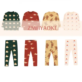 

Spot ZMHYAOKE-TC Winter Girls Outfits Thanksgiving Leopard Toddler Girl Clothes First Christmas Boy Clothes Girls Outfits