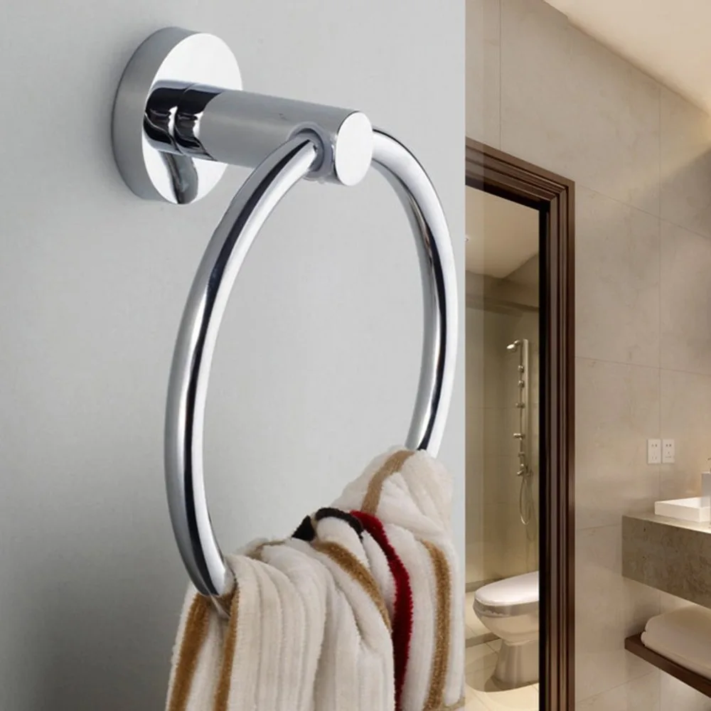 ICOCO круглое полотенце из нержавеющей стали кольца настенные полотенца кольцо удобное полотенце держатель Вешалка подвесная ванная хранилище держатель