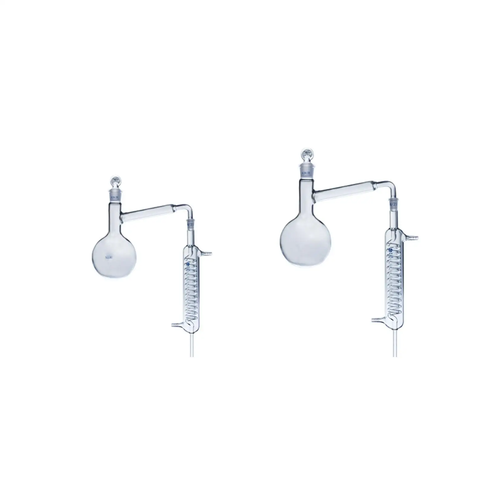 

250ml 500ml 1000ml Lab Distillation Apparatus Round Bottom Flask with Coil Glass Condenser Distilling Essential Oil Refining