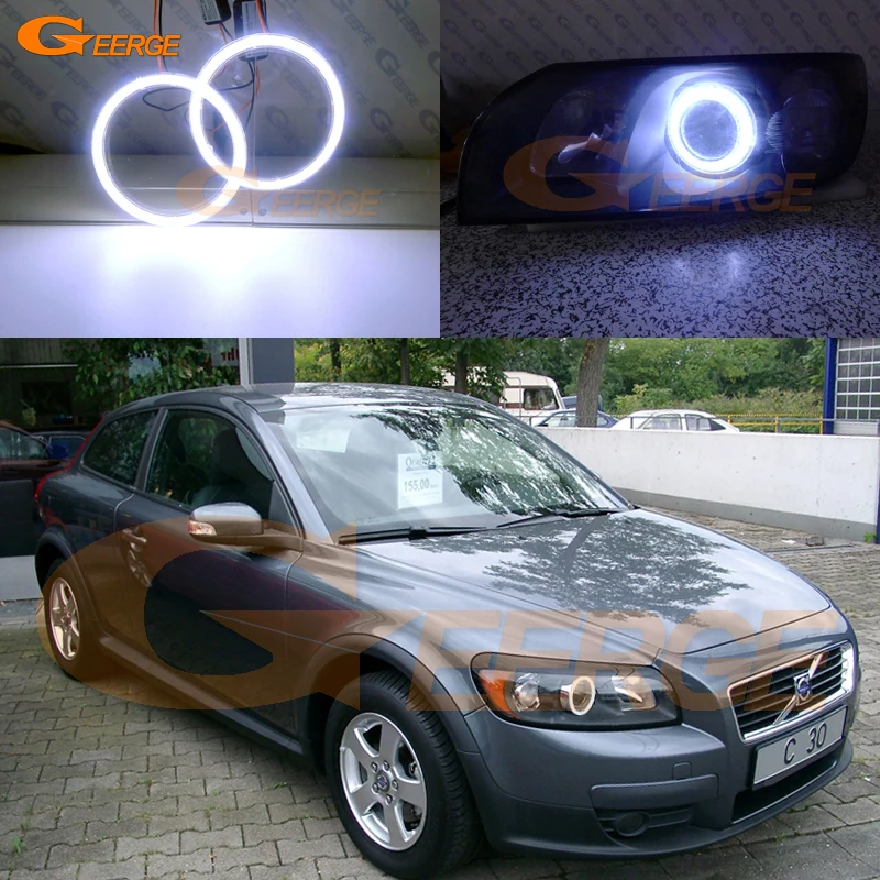 Для Volvo C30 2006 2007 2008 2009 предлицевая сторона отличный ультра яркий COB led Ангельские
