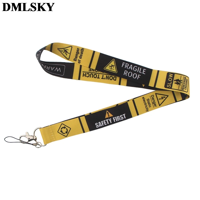 

DMLSKY Warning Sign Funny Lanyard Dont touch my phone Keychain Lanyards for keys Badge ID Mobile Phone Rope Neck Straps M3776