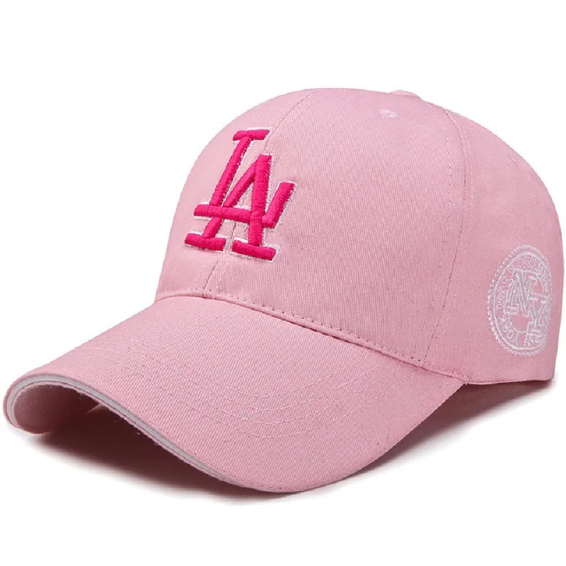 2022 Outdoor Baseball Cap For Women Men LA Letter Embroidery Snapback Hip Hop Hat Adjustable Fishing Sun Hat Unisex Bone Dad Hat mens pink baseball cap